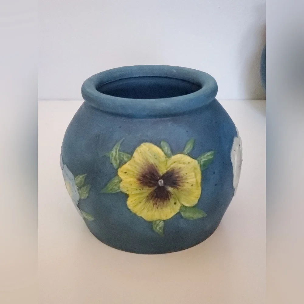 Bob's Pottery Hand Painted Pansy Pots Susan Winglet